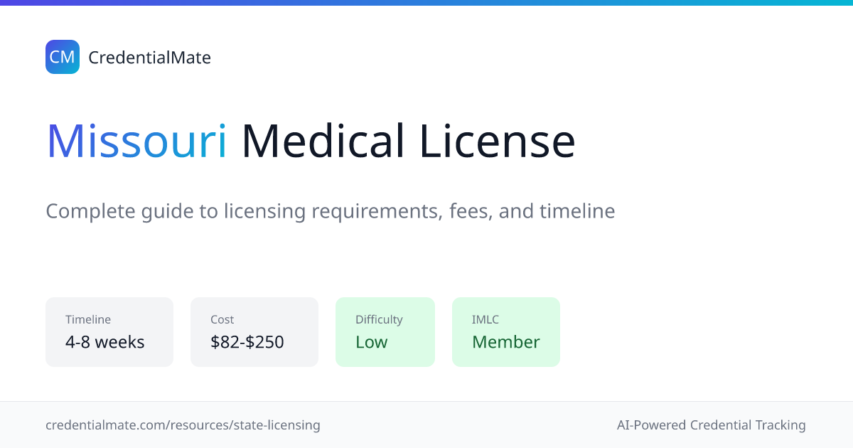 Missouri Medical License Requirements | CredentialMate